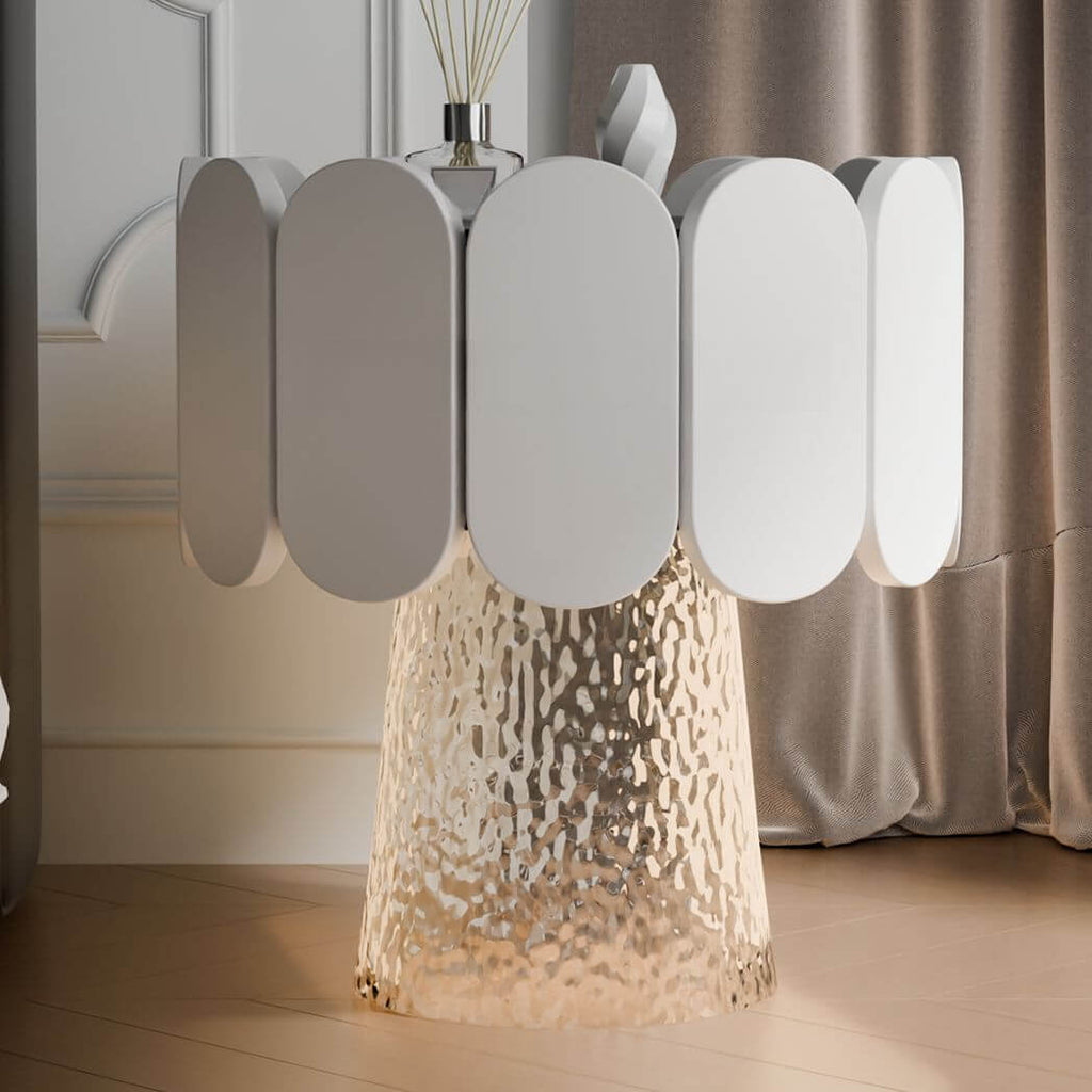 Modern Black Wood Drawer Storage Nightstand with Unique Wave Edge Design