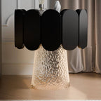 Modern Black Wood Drawer Storage Nightstand with Unique Wave Edge Design Main Product Image