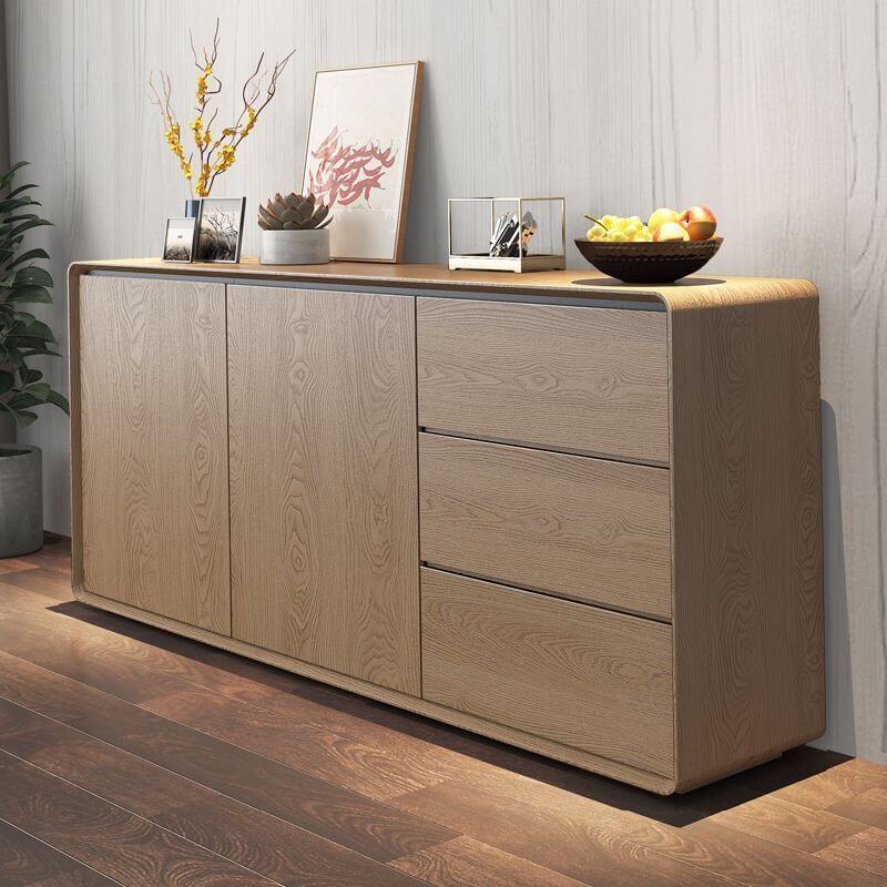 Modern Black Wood Sideboard/Credenza with Storage Options