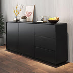 Modern Black Wood Sideboard/Credenza with Storage Options
