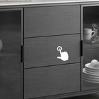 Modern Black Wood Sideboard with Sintered Stone Top