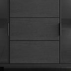 Modern Black Wood Sideboard with Sintered Stone Top