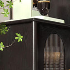 Modern Black Wood Sideboard with Storage and Drawers