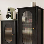 Modern Black Wood Sideboard with Storage and Drawers