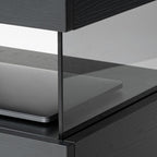 Modern Black Wooden Drawer Storage Nightstand for Small Spaces