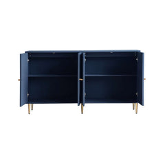 Modern Blue Wood Sideboard With Adjustable Shelves