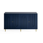Modern Blue Wood Sideboard With Adjustable Shelves