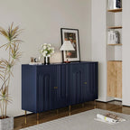 Modern Blue Wood Sideboard With Adjustable Shelves