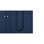 Modern Blue Wood Sideboard With Adjustable Shelves