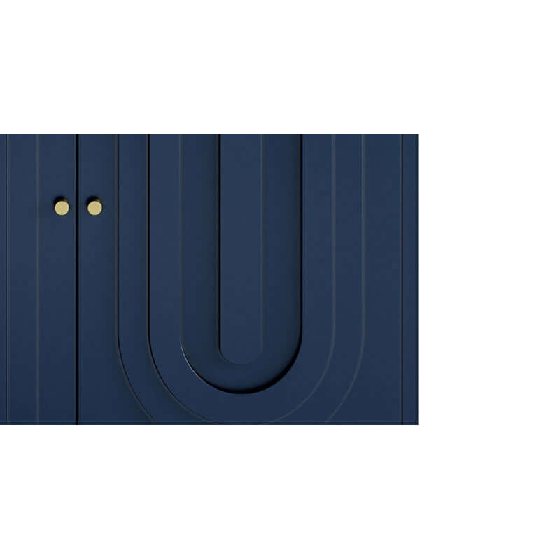 Modern Blue Wood Sideboard With Adjustable Shelves