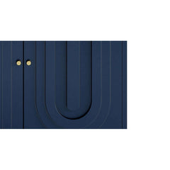 Modern Blue Wood Sideboard With Adjustable Shelves