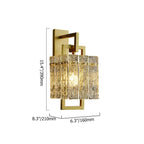 Modern Brass 1-Light Geometric Wall Sconce with Glass Shade