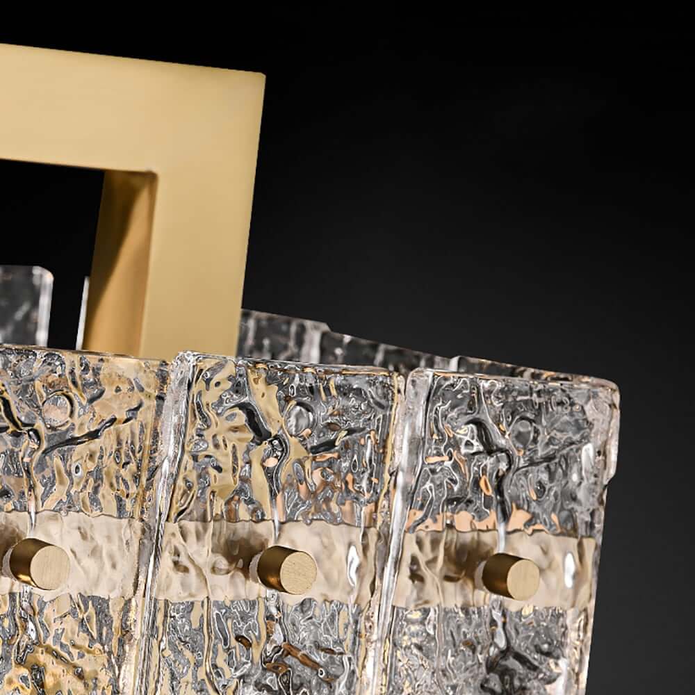 Modern Brass Pendant Light with Clear Glass Shade, Adjustable Height