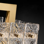 Modern Brass Pendant Light with Clear Glass Shade, Adjustable Height