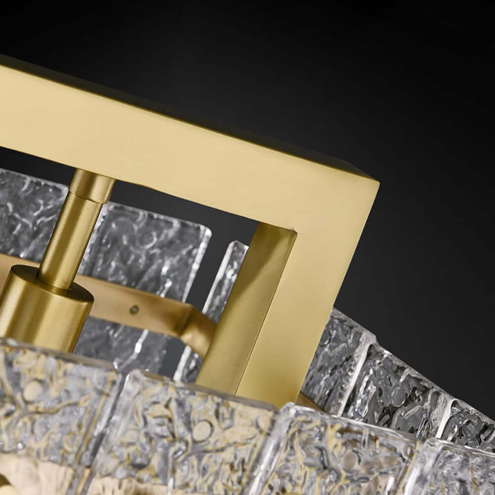 Modern Brass Pendant Light with Clear Glass Shade, Adjustable Height