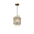 Modern Brass Pendant Light with Clear Glass Shade, Adjustable Height