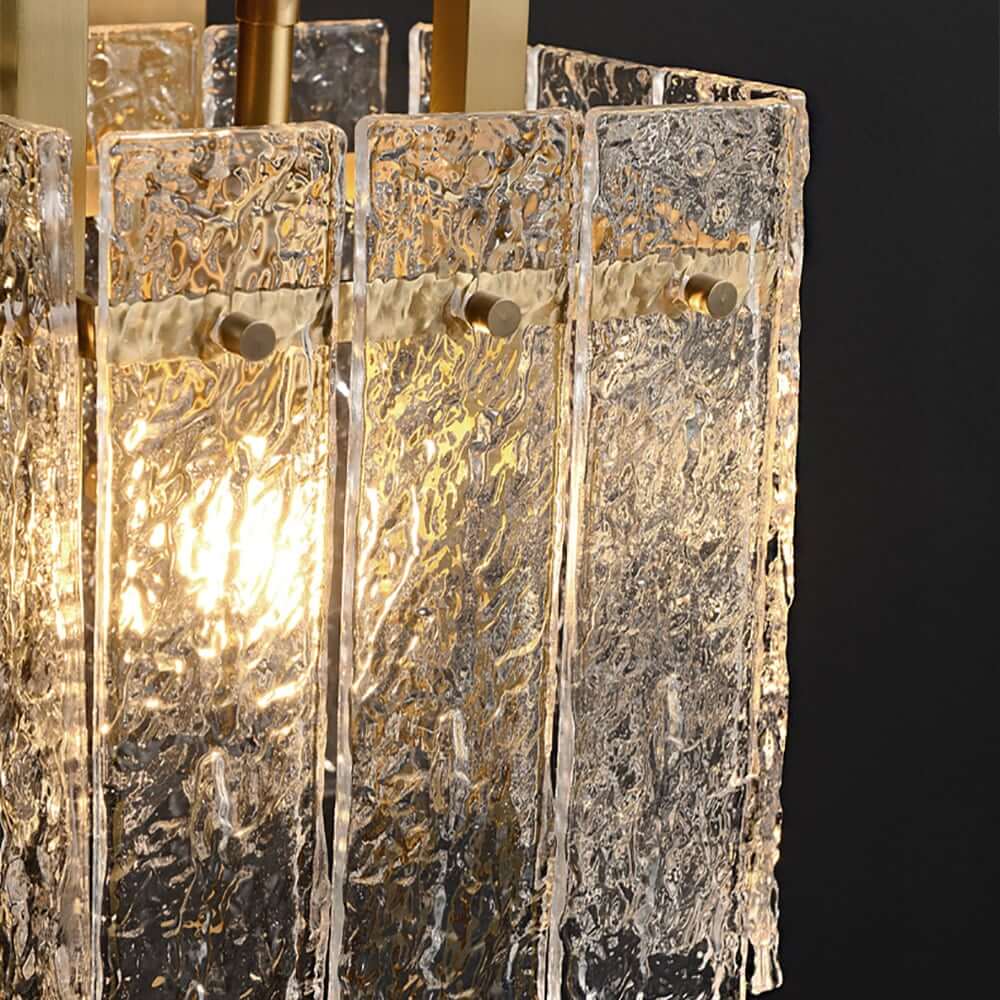 Modern Brass Pendant Light with Clear Glass Shade, Adjustable Height