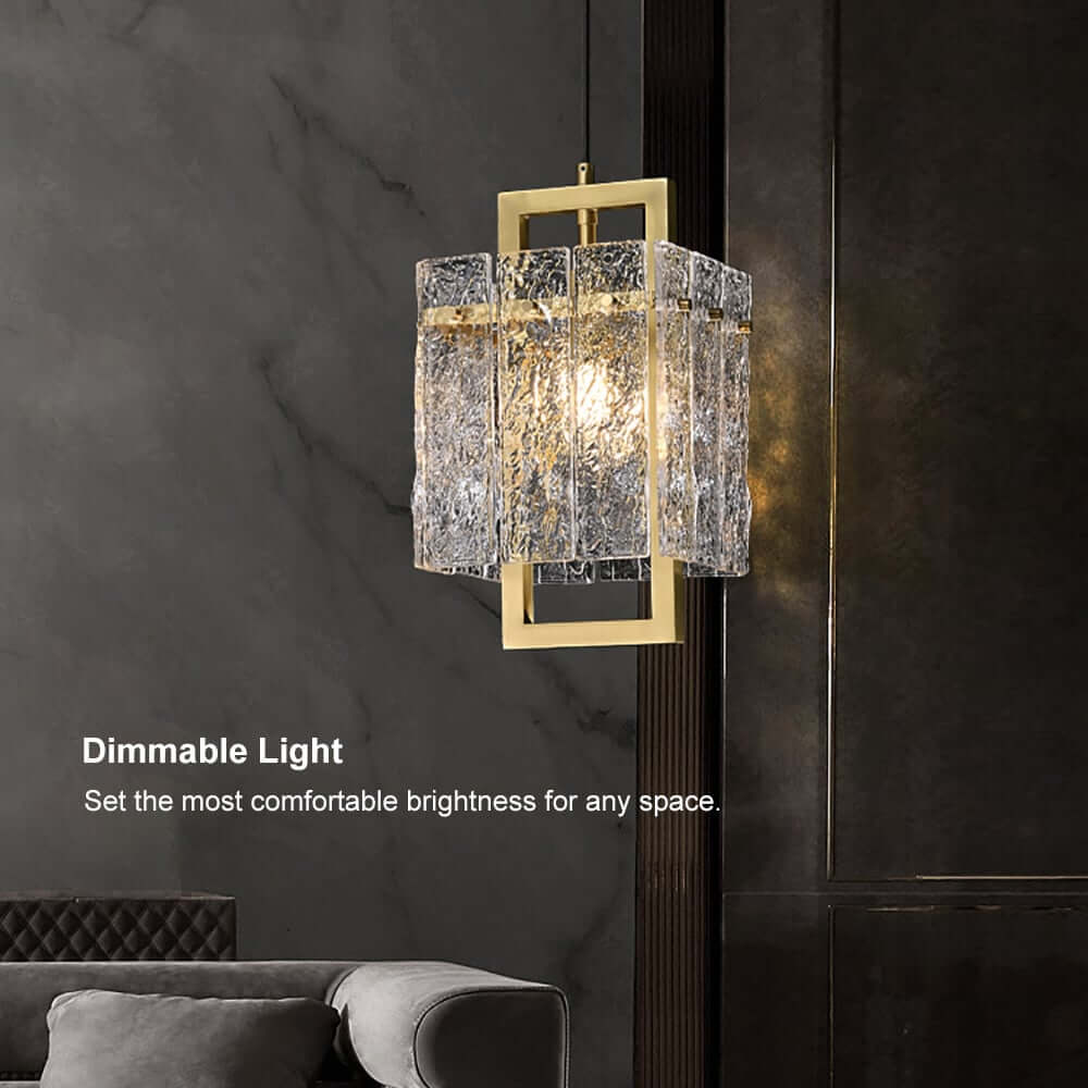 Modern Brass Pendant Light with Clear Glass Shade, Adjustable Height