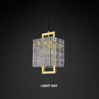 Modern Brass Pendant Light with Clear Glass Shade, Adjustable Height