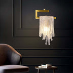 Modern Brass Pendant Light with Unique Glass Shade