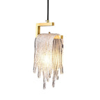 Modern Brass Pendant Light with Unique Glass Shade