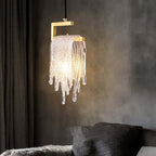 Modern Brass Pendant Light with Unique Glass Shade Main Product Image