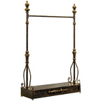 Modern Bronze Metal Hall Tree with Drawer and Coat Rack