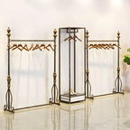 Modern Bronze Metal Hall Tree with Drawer and Coat Rack