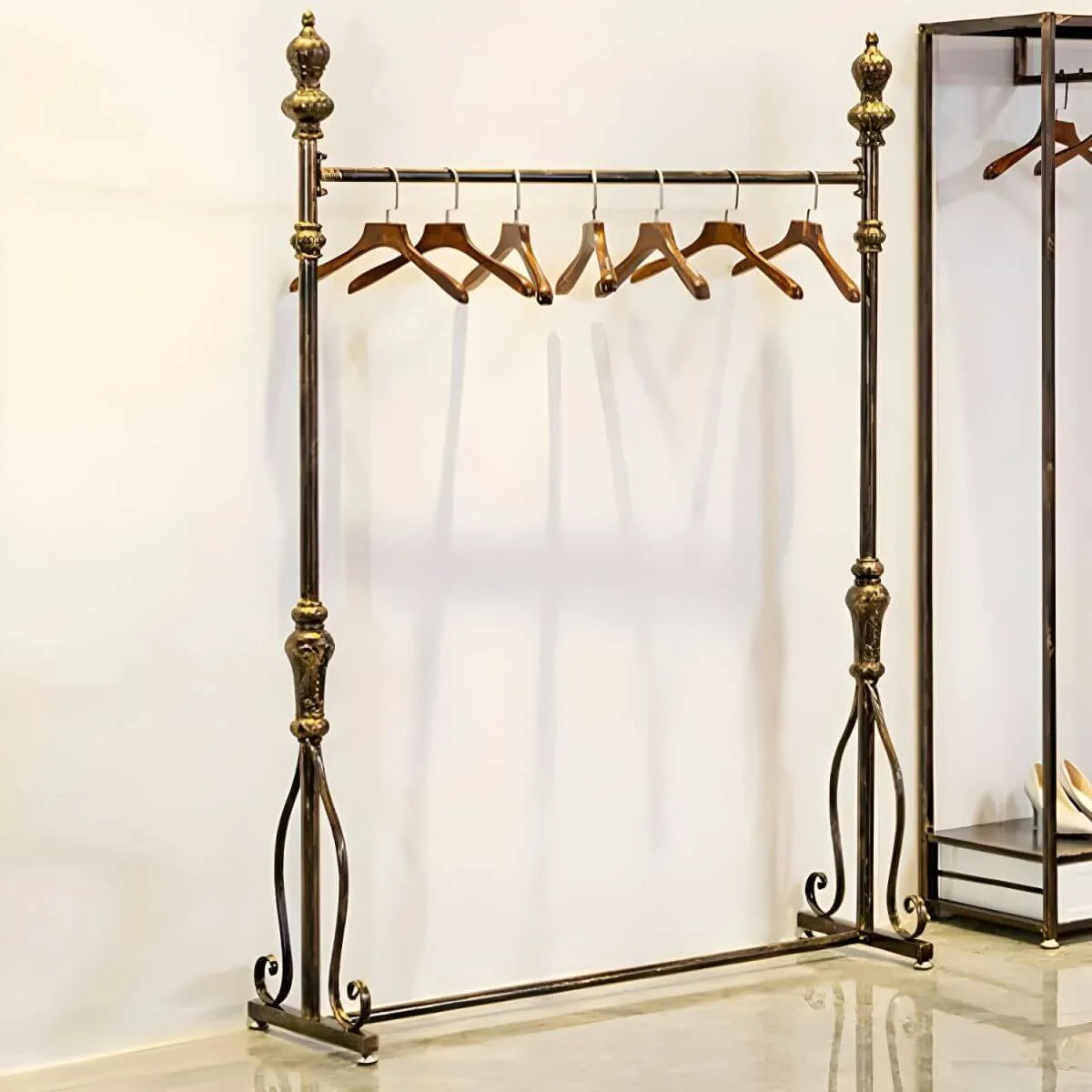 Modern Bronze Metal Hall Tree with Drawer and Coat Rack Secondary image