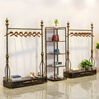 Modern Bronze Metal Hall Tree with Drawer and Coat Rack
