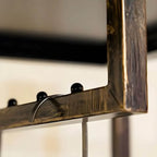 Modern Bronze Metal Hall Tree with Drawer and Coat Rack