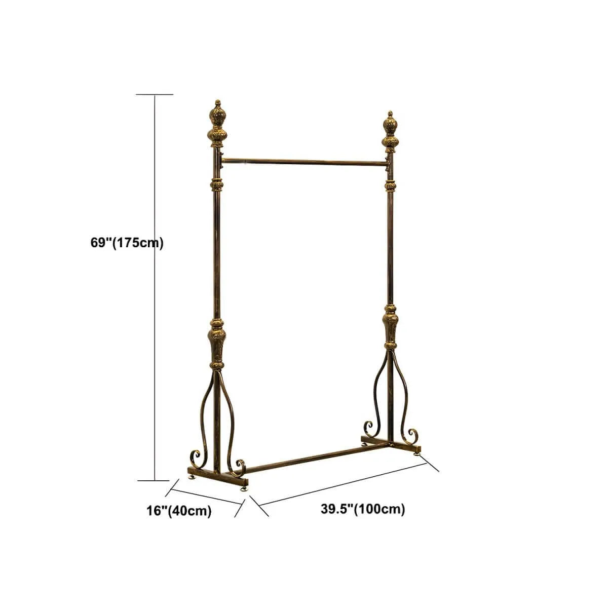 Modern Bronze Metal Hall Tree with Drawer and Coat Rack Dimensions