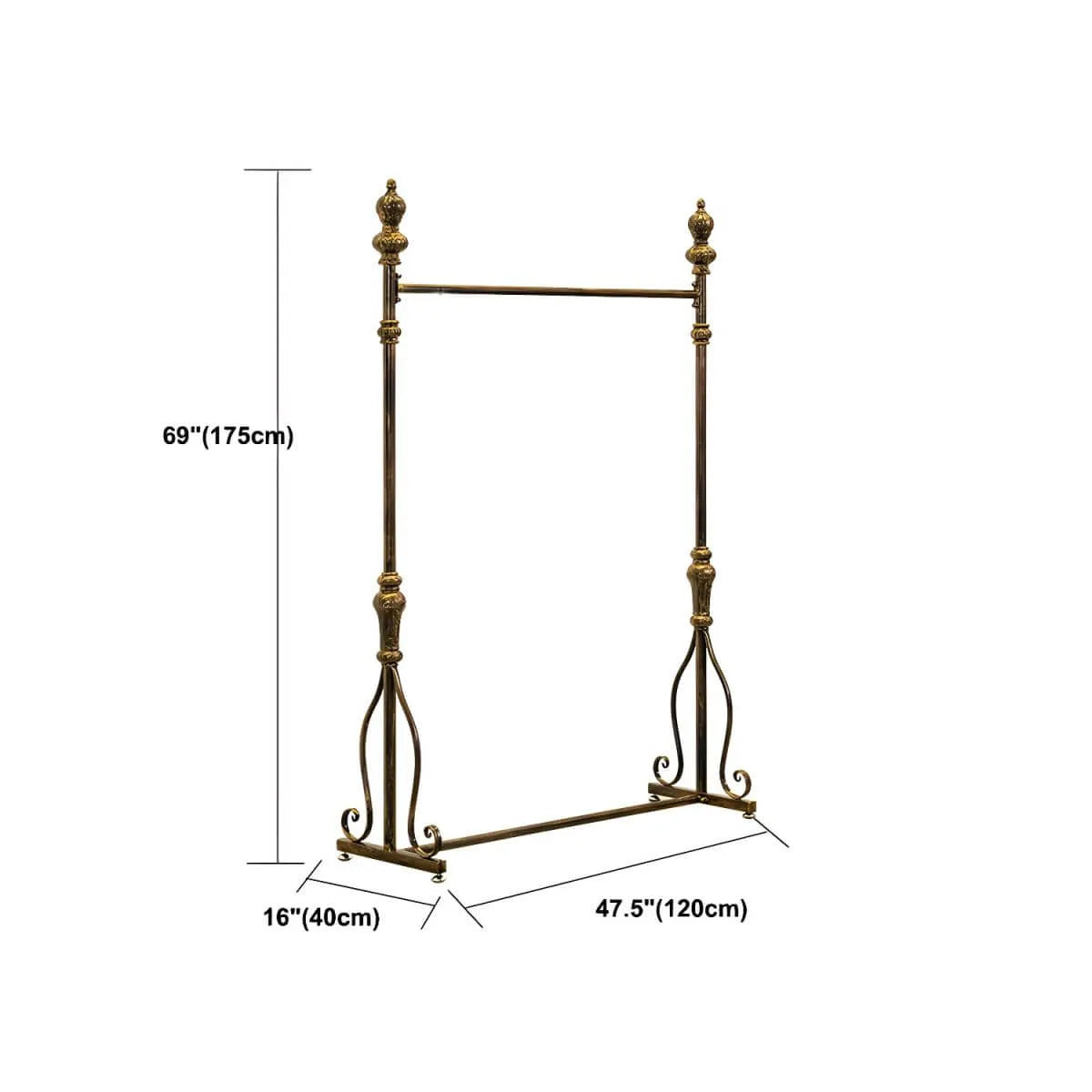 Modern Bronze Metal Hall Tree with Drawer and Coat Rack Dimensions