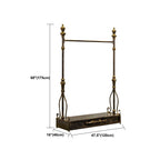Modern Bronze Metal Hall Tree with Drawer and Coat Rack Dimensions