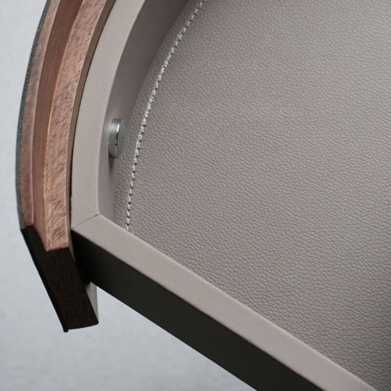 Modern Brown Faux Leather Nightstand with Drawers