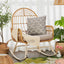 Modern Brown Wicker Rocking Chair with Upholstered Seat – With or Without Ottoman