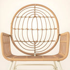 Modern Brown Wicker Rocking Chair with Upholstered Seat – With or Without Ottoman