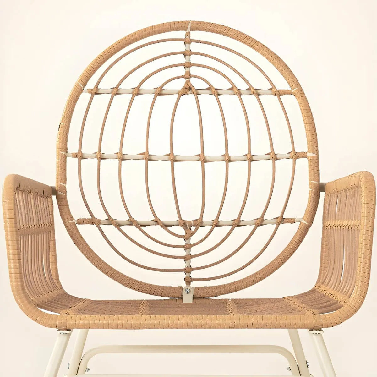 Modern Brown Wicker Rocking Chair with Upholstered Seat – With or Without Ottoman