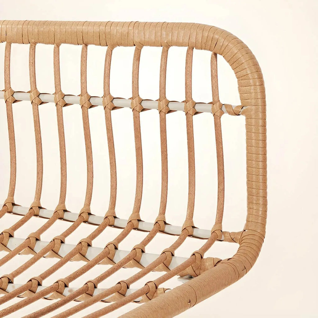 Modern Brown Wicker Rocking Chair with Upholstered Seat – With or Without Ottoman