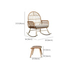 Modern Brown Wicker Rocking Chair with Upholstered Seat – With or Without Ottoman Dimensions