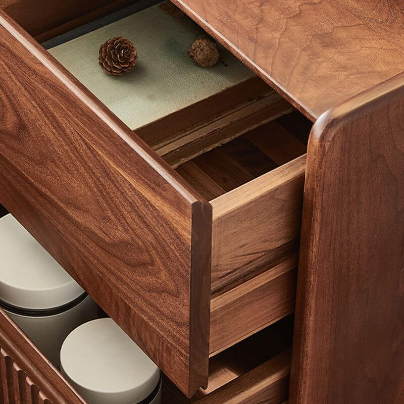 Modern Brown Wood 2-Drawer Nightstand for Small Spaces