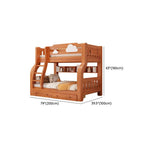 Modern Brown Wood Bunk Bed with Ladder for Kids' Bedroom Dimensions