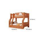 Modern Brown Wood Bunk Bed with Ladder for Kids' Bedroom Dimensions