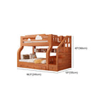 Modern Brown Wood Bunk Bed with Ladder for Kids' Bedroom Dimensions