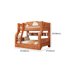 Modern Brown Wood Bunk Bed with Ladder for Kids' Bedroom Dimensions