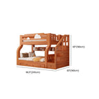 Modern Brown Wood Bunk Bed with Ladder for Kids' Bedroom Dimensions