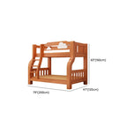 Modern Brown Wood Bunk Bed with Ladder for Kids' Bedroom Dimensions