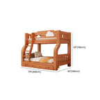 Modern Brown Wood Bunk Bed with Ladder for Kids' Bedroom Dimensions