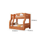 Modern Brown Wood Bunk Bed with Ladder for Kids' Bedroom Dimensions