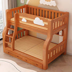 Modern Brown Wood Bunk Bed with Ladder for Kids' Bedroom Main Product Image